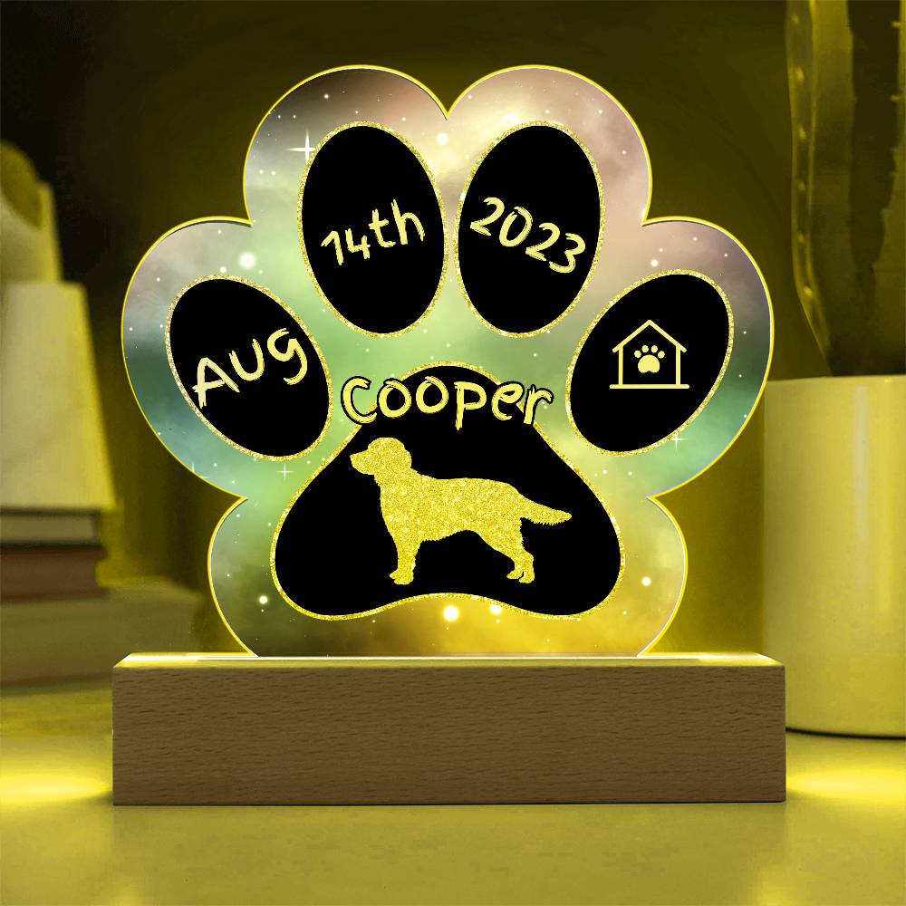 Irish Setter - Personalized Dog Gotcha Day 7" Acrylic Paw Print Plaque