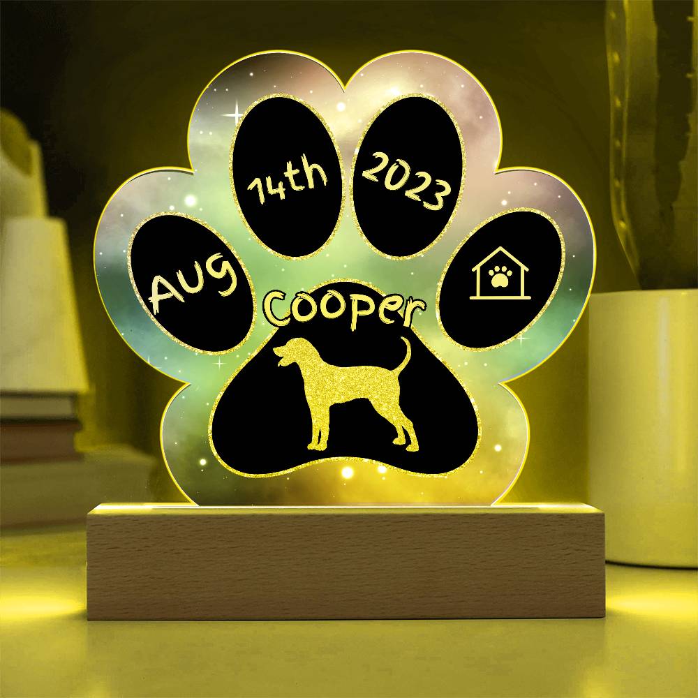 Rhodesian Ridgeback - Personalized Dog Gotcha Day 7" Acrylic Paw Print Plaque