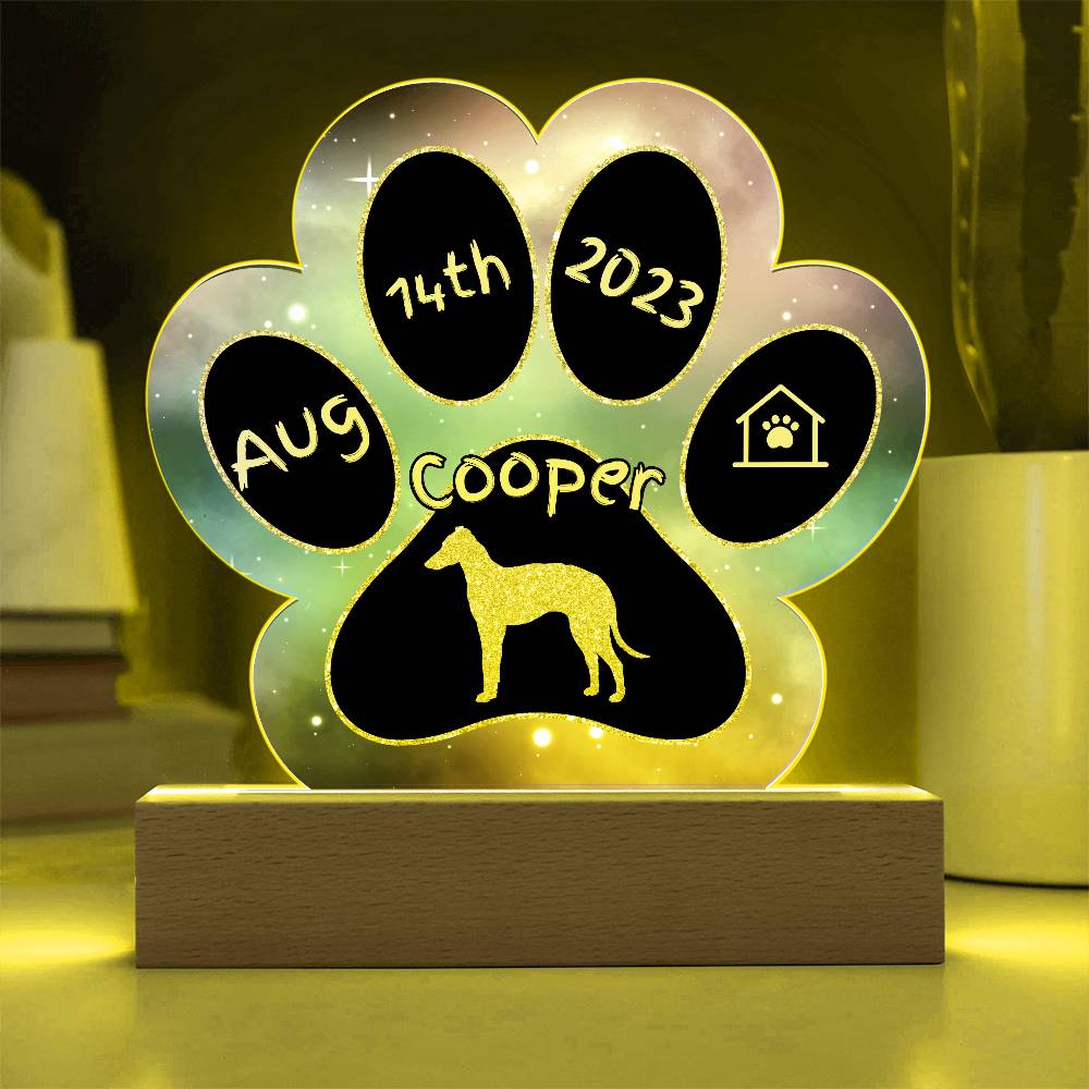 7" Acrylic Paw Print Plaque - Italian Greyhound - Personalized Small Dog Gift, Gotcha Day Plaque for Iggy Owners, Elegant Pet Decor