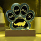 7" Acrylic Paw Print Plaque - Lambkin Cat Custom Gotcha Day Keepsake