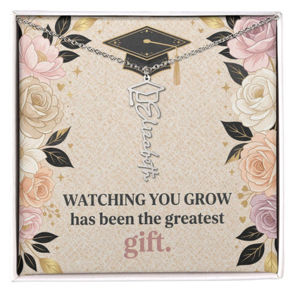 Shop our premium watching you grow has been the greatest gift graduation cap name necklace from MySisterIsASurvivor.