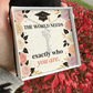 Shop our the world needs exactly who you are graduation cap name necklace featuring the Polished Stainless Steel style option from MySisterIsASurvivor.