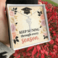Shop our keep shining through every season graduation cap name necklace featuring the Polished Stainless Steel style option from MySisterIsASurvivor.