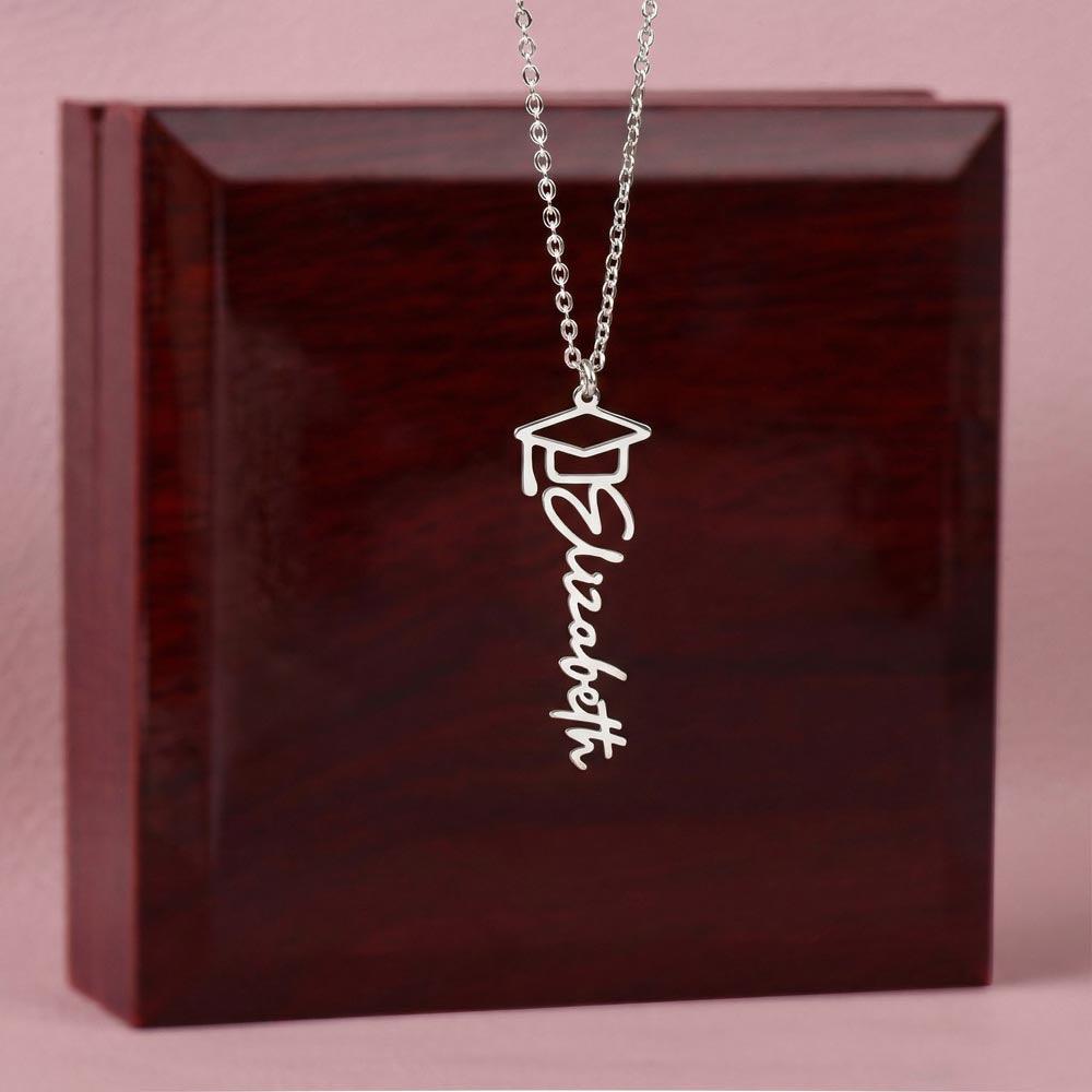 Shop our premium behind every graduate is a story of love graduation cap name necklace from MySisterIsASurvivor.
