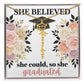 Shop our proof that strength and perseverance win graduation cap name necklace featuring the 18k Yellow Gold Finish style option from MySisterIsASurvivor.