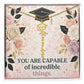Shop our you are capable of incredible things graduation cap name necklace featuring the Polished Stainless Steel style option from MySisterIsASurvivor.