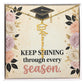 Shop our keep shining through every season graduation cap name necklace featuring the 18k Yellow Gold Finish style option from MySisterIsASurvivor.