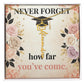 Shop our never forget how far youve come graduation cap name necklace featuring the 18k Yellow Gold Finish style option from MySisterIsASurvivor.