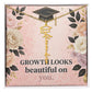 Shop our growth looks beautiful on you graduation cap name necklace featuring the Polished Stainless Steel style option from MySisterIsASurvivor.