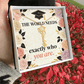 Shop our the world needs exactly who you are graduation cap name necklace featuring the 18k Yellow Gold Finish style option from MySisterIsASurvivor.