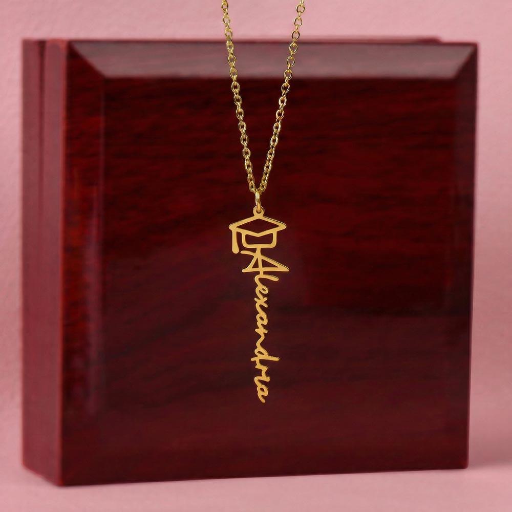 Shop our premium every challenge shaped your strength graduation cap name necklace from MySisterIsASurvivor.