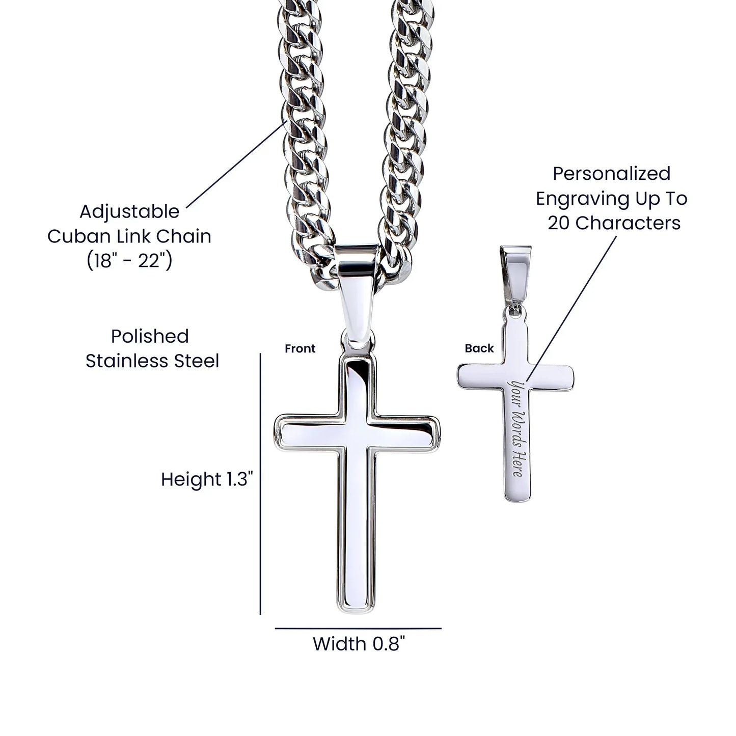Shop our premium brave burned out still breathing cross cuban link chain from MySisterIsASurvivor.