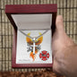 Firefighter cross necklace engraved “The Toughest Fights Are Invisible,” mental health awareness gift