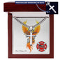 Shop our every firefighter deserves safe mind cross cuban link chain featuring the Standard Box style option from MySisterIsASurvivor.