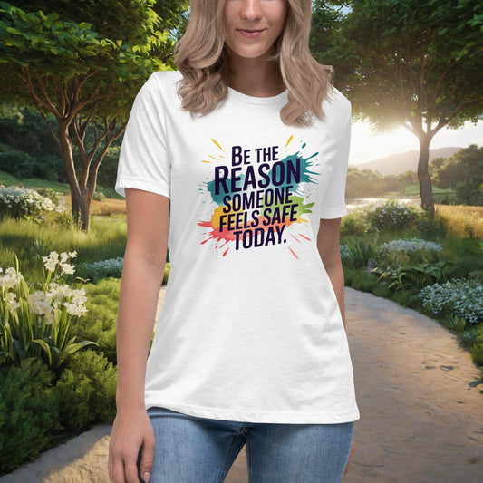 Be The Reason Someone Feels Safe Today Women's Relaxed T-Shirt, Personalized Support & Survivor Empowerment Shirt - MySisterIsASurvivor
