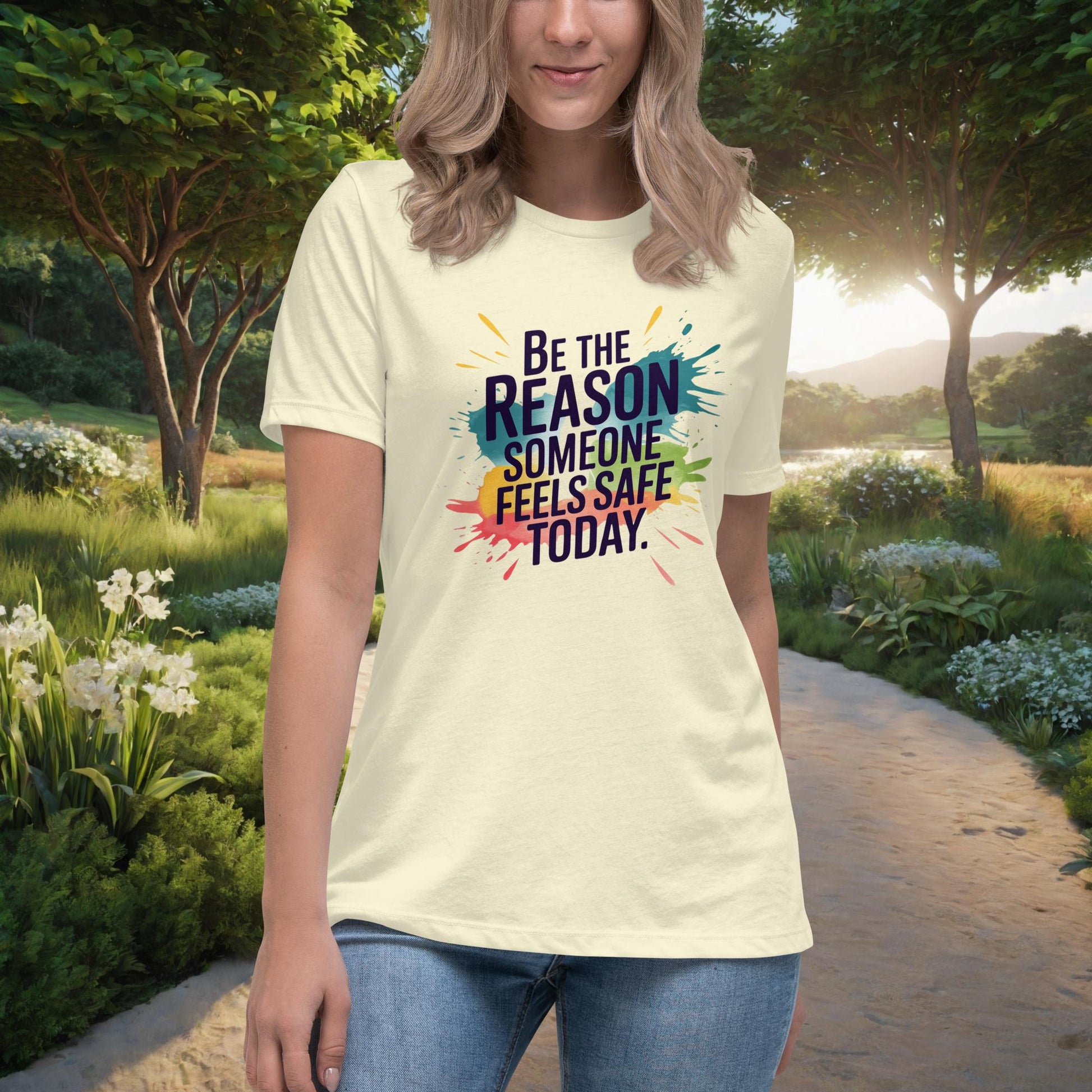 Be The Reason Someone Feels Safe Today Women's Relaxed T-Shirt, Personalized Support & Survivor Empowerment Shirt - MySisterIsASurvivor