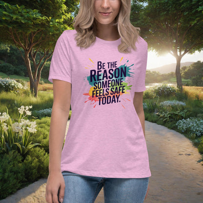 Be The Reason Someone Feels Safe Today Women's Relaxed T-Shirt, Personalized Support & Survivor Empowerment Shirt - MySisterIsASurvivor