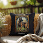 Fawn Sable Belgian Malinois Pillow, custom stained glass art gift for dog lovers and families