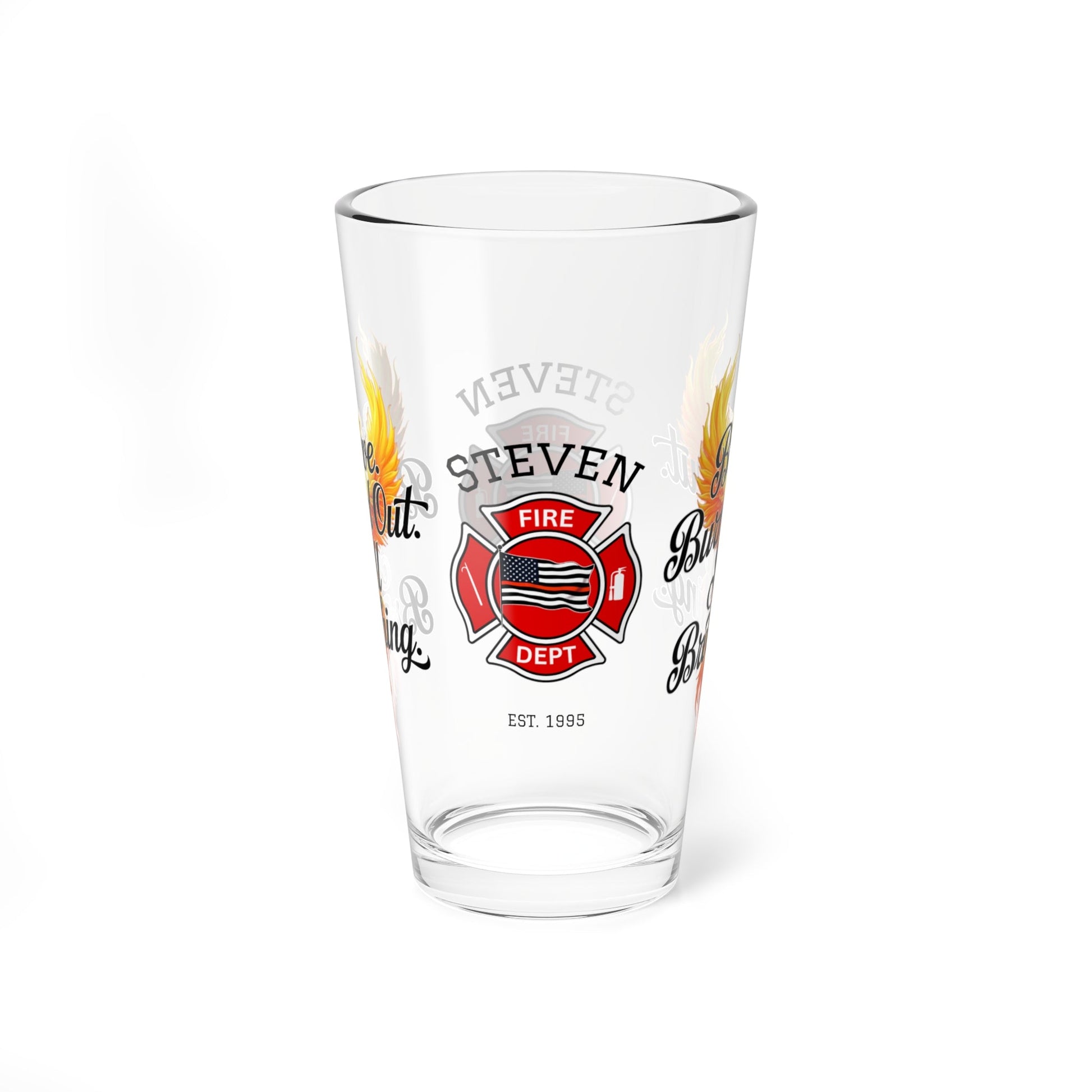 Brave, burned out, still breathing – pint glass supporting firefighters’ resilience and emotional wellness. - MySisterIsASurvivor