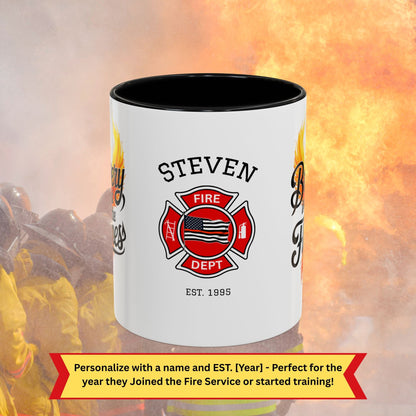 Bravery Isn’t Just in the Flames firefighter wellness mug with empowering self-care quote