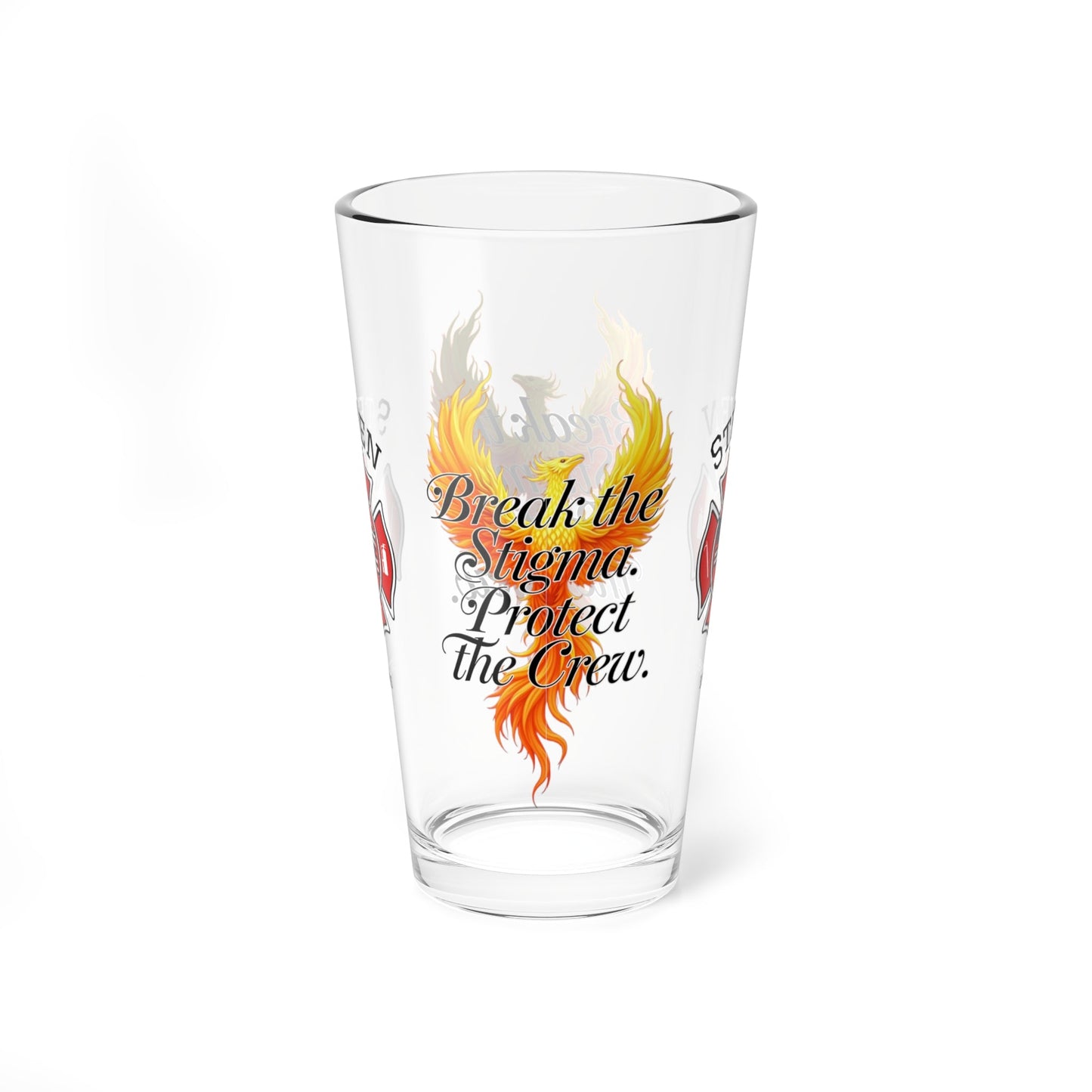 Break the stigma and protect the crew – mental health awareness pint glass for firefighters and teams. - MySisterIsASurvivor