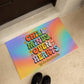 Chill Minds Open Hearts Personalized Welcome Mat - 21"x34" 70s Mental Wellness Rug - MySisterIsASurvivor