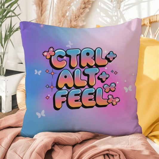 Ctrl+Alt+Feel Y2K affirmation pillow custom name mental health gift - MySisterIsASurvivor