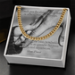 Cuban link chain gift with message card saying “Thank You For Always Being There” – gift for dad or father figure