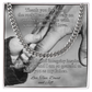 Cuban link chain necklace with “Thank You For Being The Rock” message – strong dad gift
