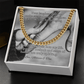 Cuban link chain with message “Your Laughter And Joy” – joyful dad keepsake necklace