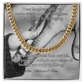 Cuban link chain with message “Your Laughter And Joy” – joyful dad keepsake necklace