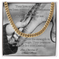 Cuban link chain gift with card “Your Love And Support” – father support appreciation necklace