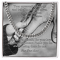 Cuban link chain with “Your Unwavering Support” card – steady father appreciation necklace