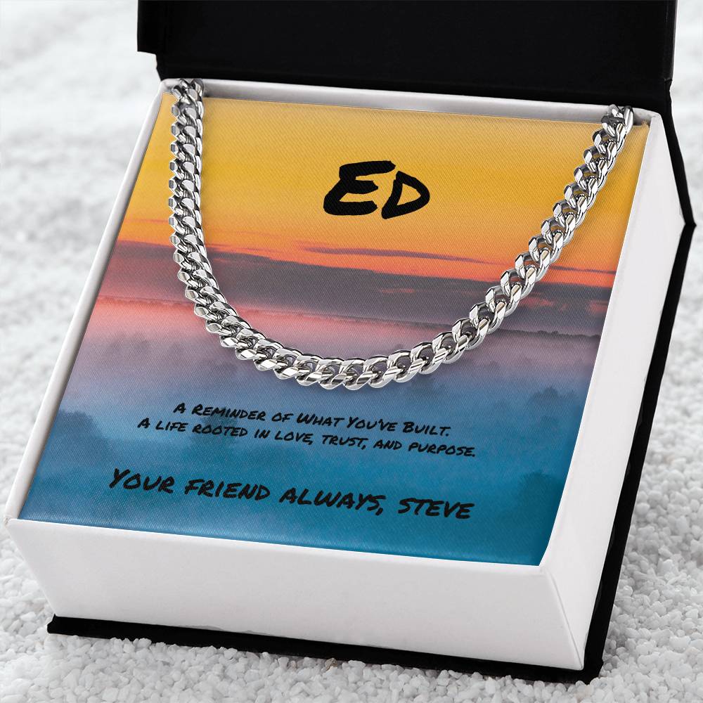 A Reminder of What You’ve Built Cuban Link Necklace, Custom Gift for a Remarkable Man - MySisterIsASurvivor