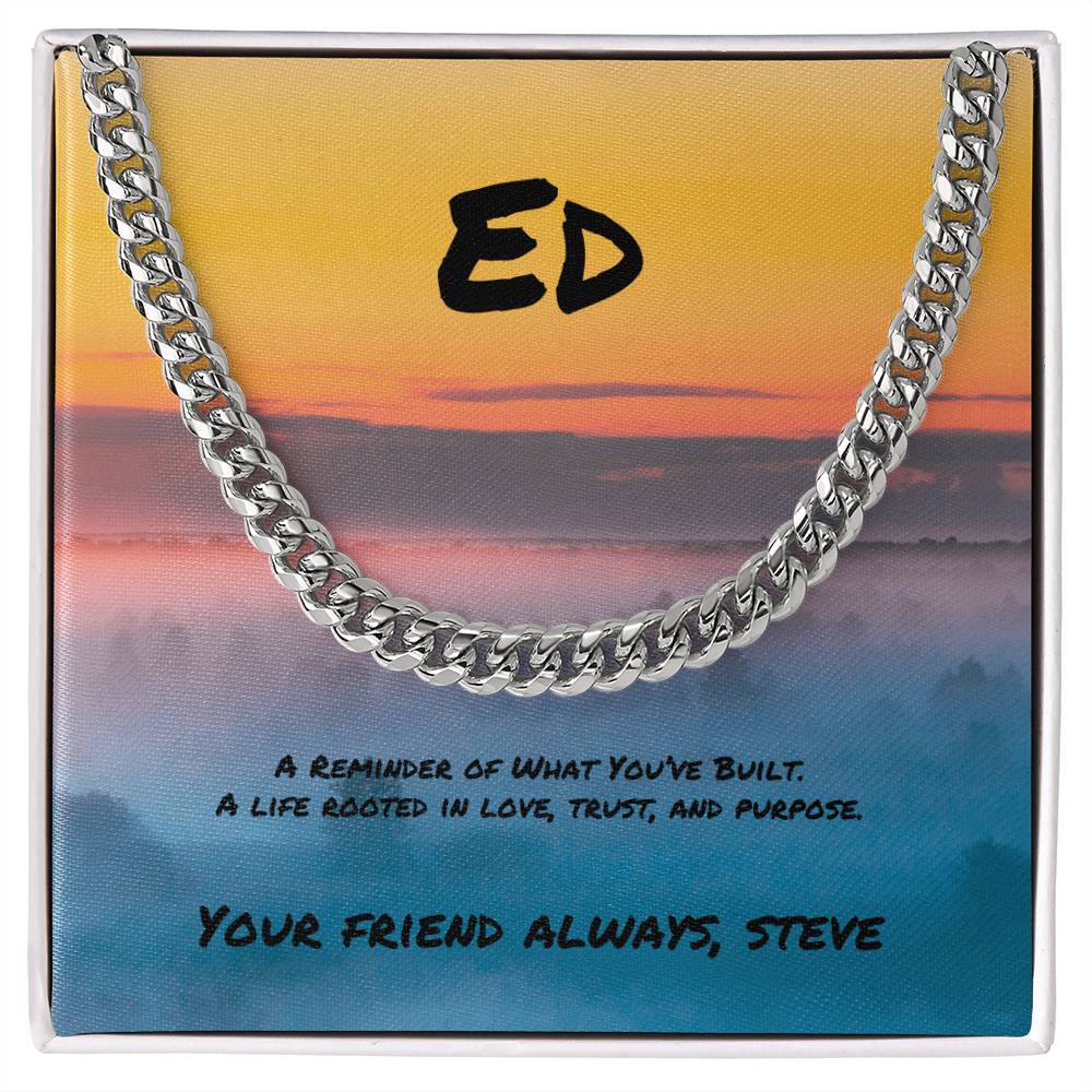 A Reminder of What You’ve Built Cuban Link Necklace, Custom Gift for a Remarkable Man - MySisterIsASurvivor