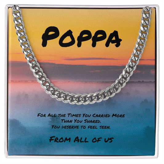 For All the Times You Carried More Cuban Link Necklace, Meaningful Gift for Strong Men - MySisterIsASurvivor
