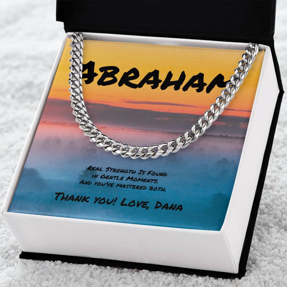 Real Strength Is Found Cuban Link Necklace, Personalized Jewelry for Fathers & Mentors - MySisterIsASurvivor
