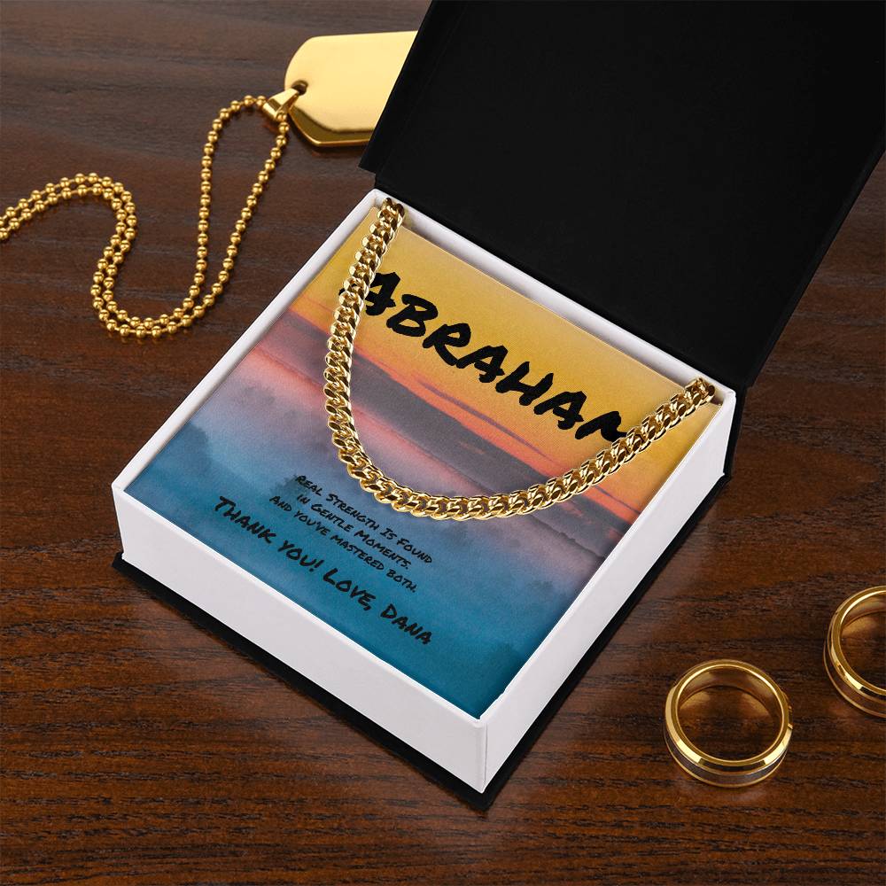 Real Strength Is Found Cuban Link Necklace, Personalized Jewelry for Fathers & Mentors - MySisterIsASurvivor