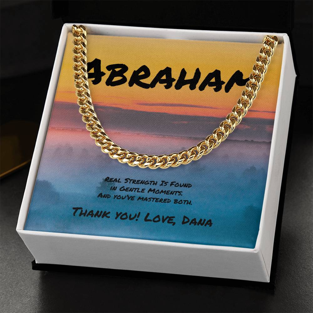 Real Strength Is Found Cuban Link Necklace, Personalized Jewelry for Fathers & Mentors - MySisterIsASurvivor