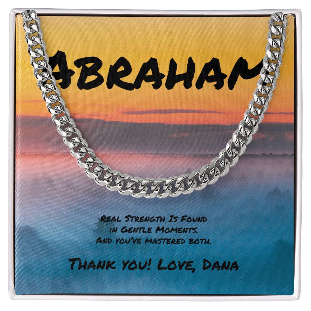 Real Strength Is Found Cuban Link Necklace, Personalized Jewelry for Fathers & Mentors - MySisterIsASurvivor
