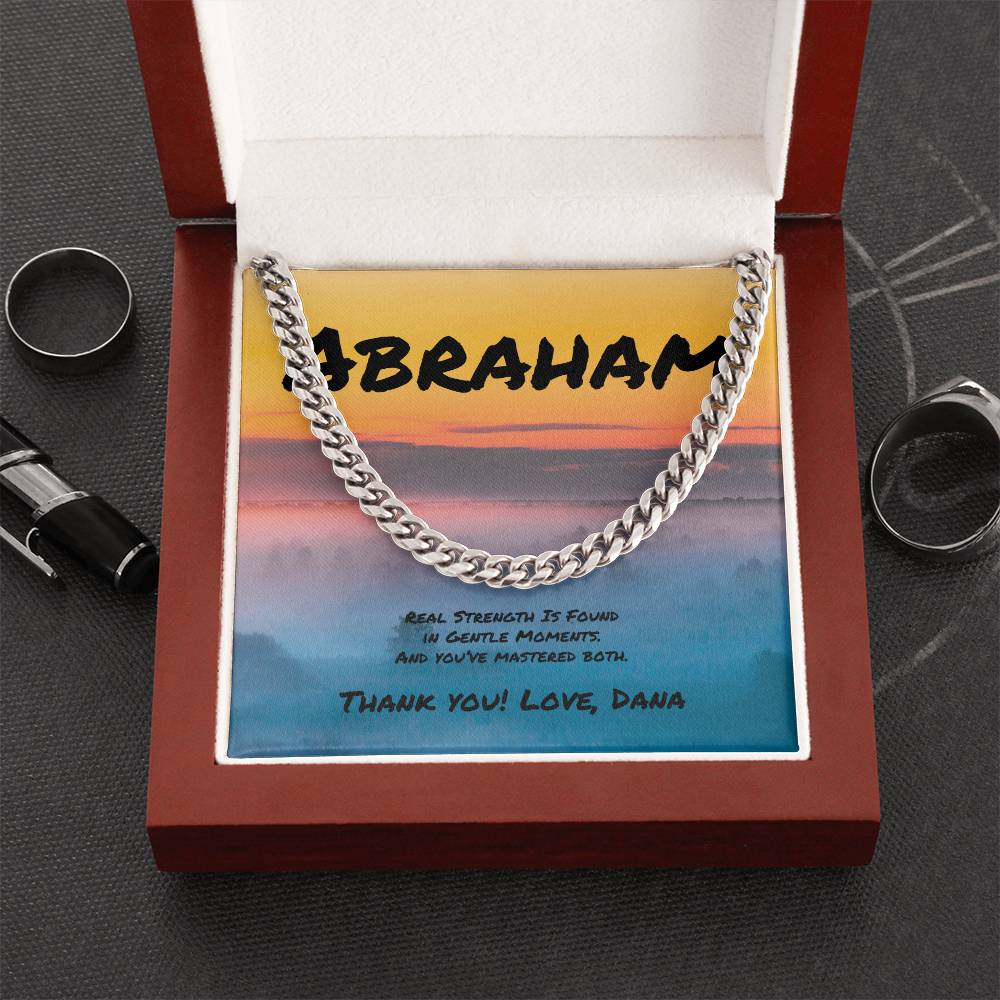 Real Strength Is Found Cuban Link Necklace, Personalized Jewelry for Fathers & Mentors - MySisterIsASurvivor
