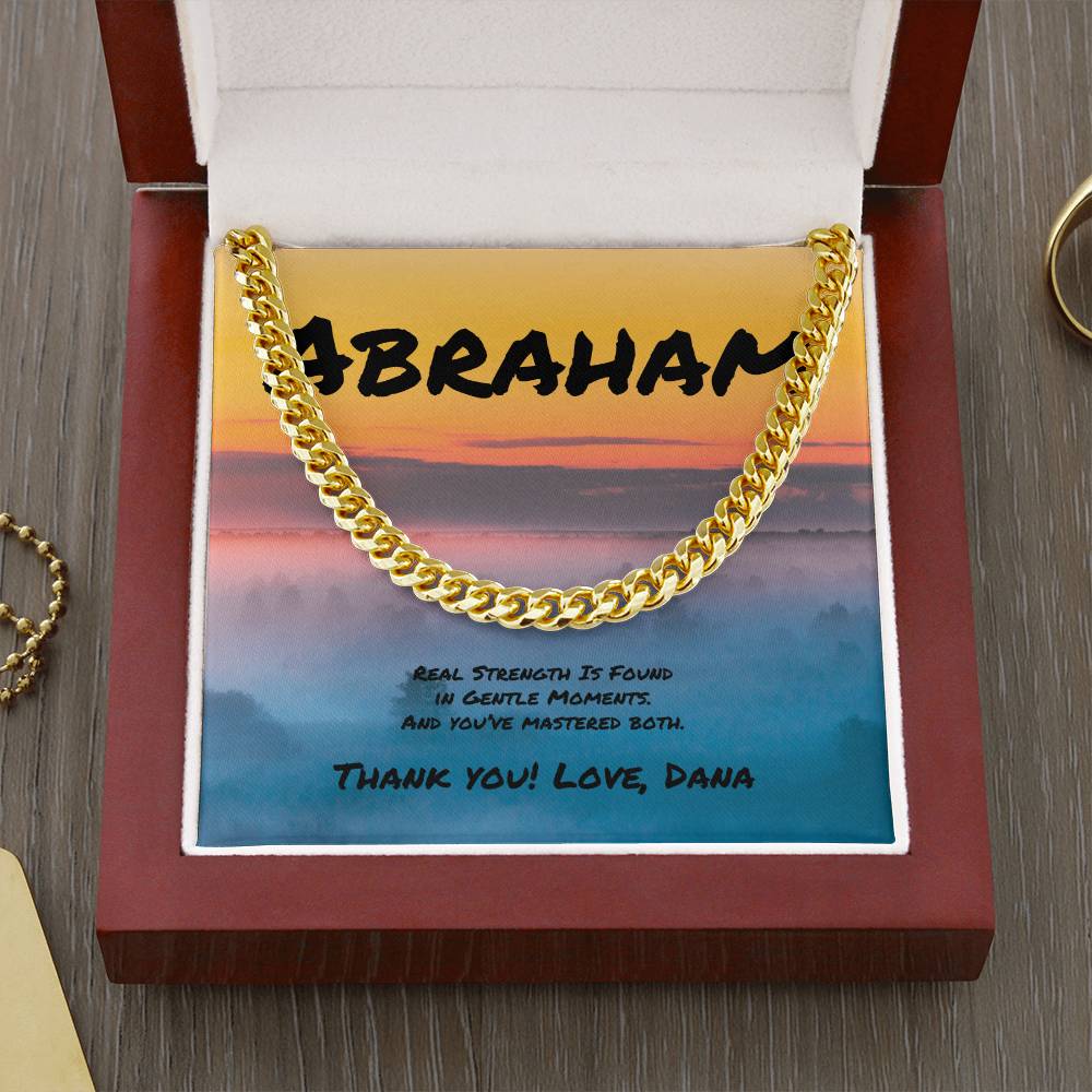 Real Strength Is Found Cuban Link Necklace, Personalized Jewelry for Fathers & Mentors - MySisterIsASurvivor