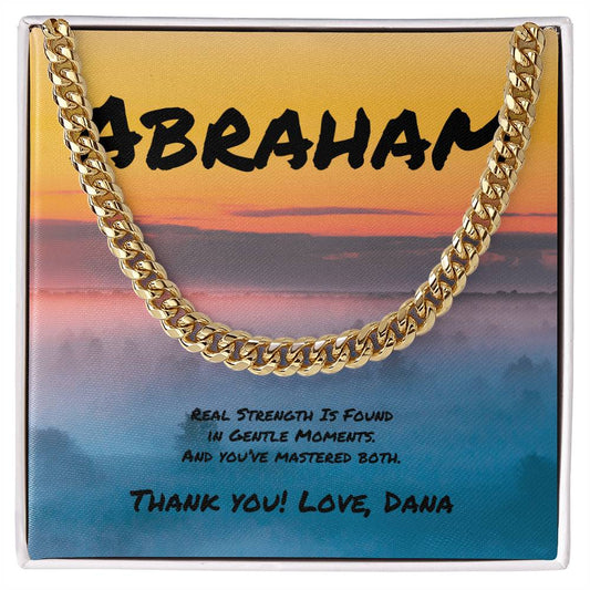 Real Strength Is Found Cuban Link Necklace, Personalized Jewelry for Fathers & Mentors - MySisterIsASurvivor