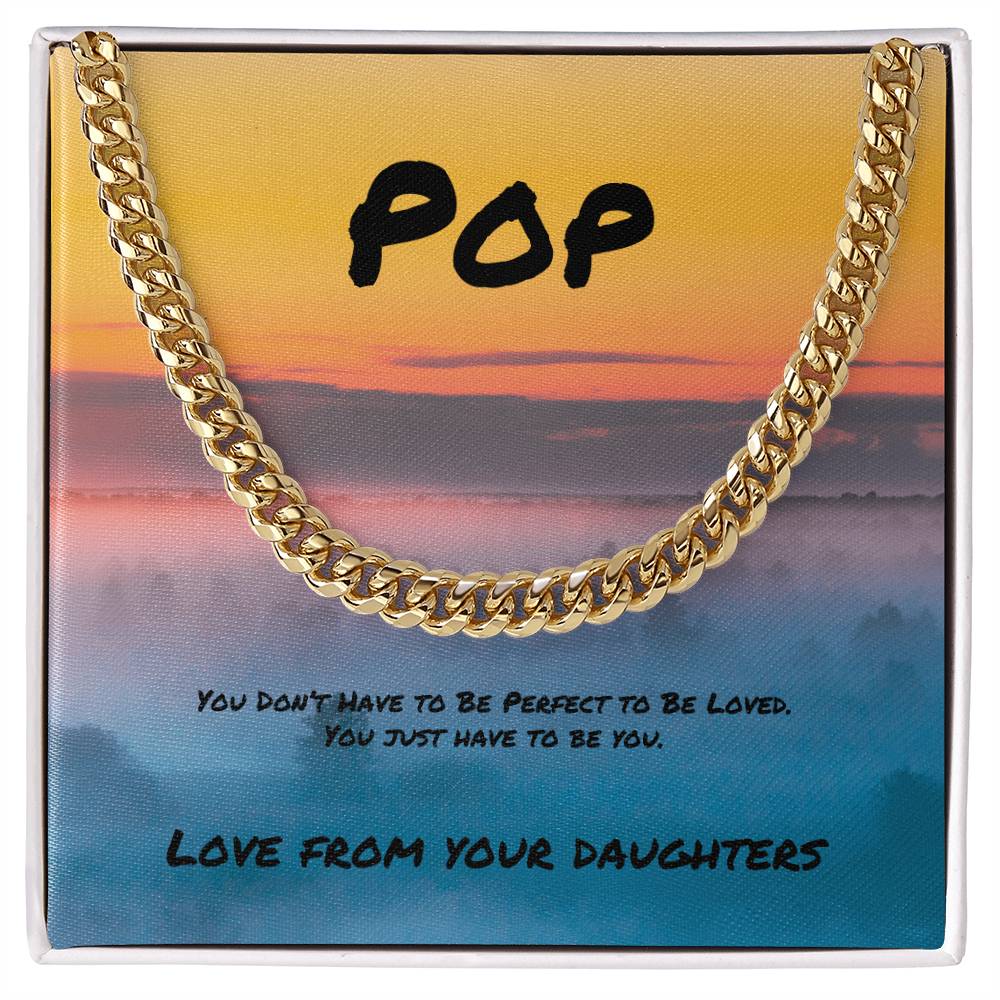 You Don’t Have to Be Perfect Cuban Link Necklace, Thoughtful Gift for Fathers & Role Models - MySisterIsASurvivor