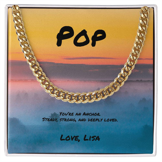 You’re an Anchor Cuban Link Necklace, Symbolic Jewelry for Strong Fathers & Mentors - MySisterIsASurvivor