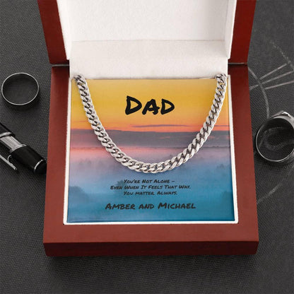 Shop our premium cuban link necklace youre not alone from MySisterIsASurvivor.