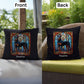 Black & Rust Doberman Stained Glass Pillow, personalized dog décor for indoor or outdoor use