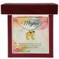 Engraved Baby Feet Necklace with Birthstone – Dance of Motherhood: Joy, Challenges & Unwavering Determination | Gift for New Moms