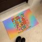 Feel It All & Flow On Personalized Welcome Mat - Retro Mental Health Entry Rug 21"x34" - MySisterIsASurvivor