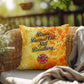 Custom pillow for firefighters featuring a supportive message about resilience and mental health, perfect for indoor or outdoor use.